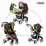 Коляска 3 в 1 Hauck Malibu All in One — caviar/lime