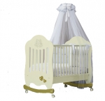 Детская кроватка Bambolina Emozione 125х65 — слоновая кость