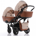 Коляска для двойни 2 в 1 TAKO CORONA LITE DUO slim — TCL-03 DUO slim рыжий/бежевый