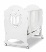 Детская кроватка Erbesi Cucciolo (со стразами Swarovski) — White (белый)