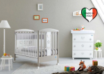 Детская кроватка Pali Merlino (Birillo) — Белый/серо-песочный
