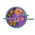 Тарелка Constructive Eating. Серия Волшебный сад фиолетовый (с логотипом огорода)