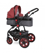Коляска-трансформер LORELLI Lora — Черно-красный / Black&DarkRed 1900