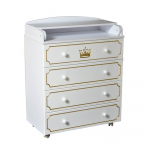 Пеленальный комод КЕДР Victoria 804 МДФ Crown — Белый