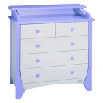 Пеленальный комод Papaloni Olivia 760 —  белый/голубой