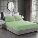 Трикотажная простыня на резинке 200х200х20 — Олива