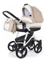 Коляска для новорожденных Esspero Newborn Lux (шасси White) — Khakki Lux
