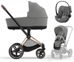 Коляска 3 в 1 Cybex Priam IV Rosegold и автокресло Cloud G i-Size — Mirage Grey