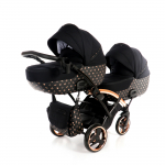 Коляска для двойни 2 в 1 TAKO LARET IMPERIAL DUO Slim — TLI-04 DUO slim черный/рама медь