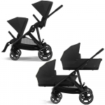 Коляска для двойни 3 в 1 Cybex Gazelle S и автокресло Cloud G i-Size Plus — BLK Moon Black