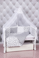 Комплект в кроватку 18 предметов AmaroBaby Silver