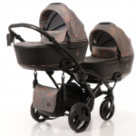 Коляска для двойни 2 в 1 TAKO CORONA DUO slim — TC-01 DUO slim черный/узор медь