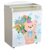 Пеленальный комод КЕДР Fantasia Teddy — Белый
