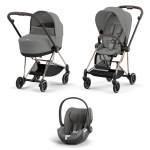 Коляска 3 в 1 Cybex Mios III и автокресло Cloud T i-Size Plus — Rosegold, Mirage Grey