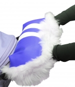 Муфта для рук на коляску Esspero Polar Bear (Натуральный мех) — Sky