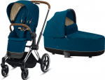 Коляска 2 в 1 Cybex Priam III (Chrome Brown) — Mountain Blue