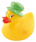Игрушка для ванны Canpol Утка арт. 2/990, 0+ — форма: зеленая шляпа
