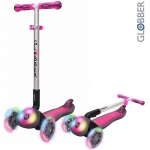 Самокат GLOBBER ELITE FL My Free Fold up со светящ. платф. и светящимися колесами — Rhodamine