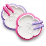 Комплект тарелок с двумя ложками и вилками BabyBjorn — Розовый - Лиловый