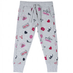 Брюки Chicco принт Глазики, для девочки — размер 128, цвет серый