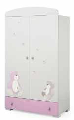 Шкаф двустворчатый Erbesi Lilo Gio — серый-розовый