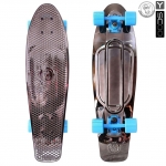 Скейтборд Y-SCOO Big Fishskateboard metallic 27" — BLACK BRONZAT/blue