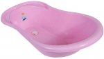 Ванночка детская Littel Angel "Ангел" со сливом и термометром 84 см — розовая