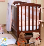 Детская кроватка Кубаньлесстрой Лютик АБ 15.1 — Темный орех