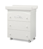 Пеленальный комод с ванночкой Erbesi Tippy — White (белый)