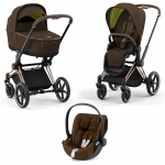 Коляска 3 в 1 Cybex Priam IV (шасси Rosegold) — Khaki Green