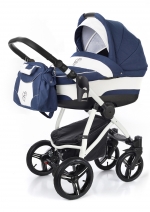 Коляска для новорожденных Esspero Newborn Lux (шасси White) — Navy Lux