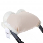 Муфта для рук на коляску Esspero LIT Leatherette (эко-кожа) — beige/white