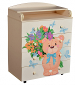 Пеленальный комод КЕДР Fantasia Teddy — Слоновая кость