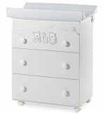 Пеленальный комод Italbaby Happy Family (3 ящика) — Белый