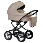Коляска 2 в 1 Indigo BARBARA ECO Classic — св.бежевая кожа