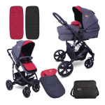 Коляска-трансформер LORELLI Verso — Черно-красный / Black&Red 1958