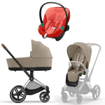Коляска 3 в 1 Cybex Priam IV Chrome Brown и автокресло Aton S2 i-Size