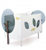 Детская кровать Baby Expert Bosco с окошечками — белый/зеленый