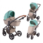 Коляска 2 в 1 LORELLI Rimini — Бежево-зеленый / Beige&Green Dots 1966