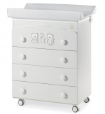 Пеленальный комод Italbaby Happy Family (4 ящика) — Белый