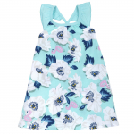 Платье Chicco, принт цветы (бело-голубой) — Бело-голубой, р.116