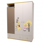 Шкаф трехсекционный Polini Disney baby — Медвежонок Винни и его друзья