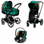 Коляска 3 в 1 Cybex Priam III Birds of Paradise (Cloud Z i-Size) — Chrome Black