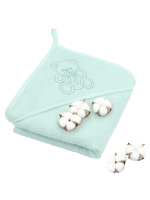 Полотенце махровое с уголком Globex — Мишка с бантиком бирюза