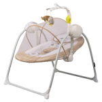 Электрокачели Indigo STAR (0-9 кг), с адаптером, п/у, 12 мел.,5 скоростей,москитка — Бежевый