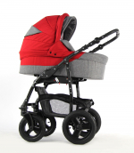 Коляска 2 в 1 Retrus Rocky Len 2019 — (10) сер/красный лен