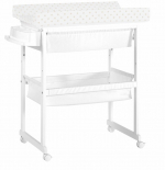 Пеленальный комод с ванночкой Micuna B-1158 plus — White, цвет матрасика: Beige Dots