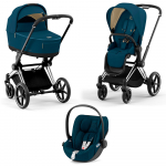 Коляска 3 в 1 Cybex Priam IV (шасси Chrome Black) — Mountain Blue