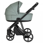 Коляска 3 в 1 Roan Sol Кожа — Misti Mint/Grey/руч. Серый