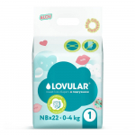 Подгузники LOVULAR SWEET KISS  — NB, 0-4кг., 22 шт/уп